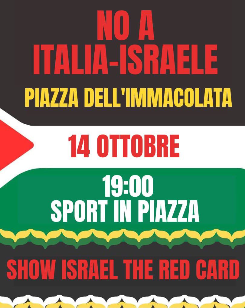 Roma: No alla partita Italia - Israele: Israel the Red Card
