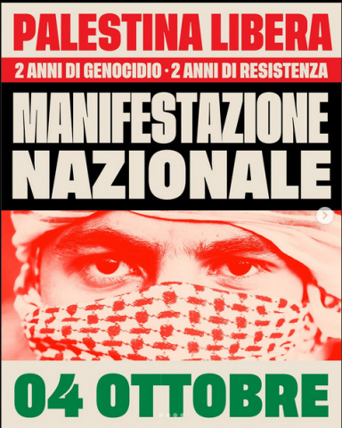 Locandina della manifestazione nazionale 4 ottobre