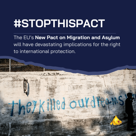 Locandina "Stop the New EU Pact" 