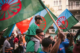 Manifestazione della comunità rom
