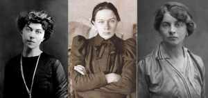 Ritratti di Alexandra Kollontai, Nadezhda Krupskaia, e Inessa Armand