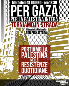 Locandina della manifestazione a torpignattara del 18\06\2025