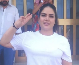 Marjan Jamali alla fine del processo, assolta con formula piena