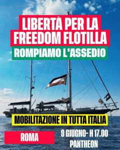 lancio della manifestazione per la libertà della Freedom Flottilla a Roma