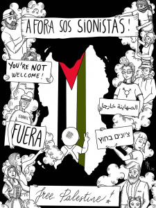 Locandina "A fora sos sionistas"