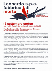 Volantino dell'Assemblea No Leonardo