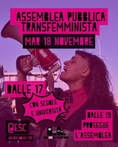 Locandina assemblea di Non una di meno