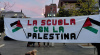 scuola pro palestina striscione a roma