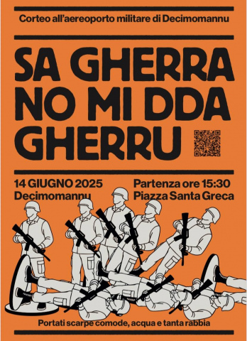 Locandina del corteo antimilitarista