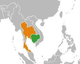 Cartina del confine tra Tailandia e Cambogia