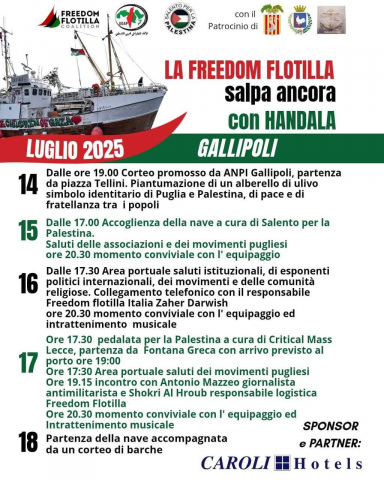 locandina appuntamenti solidali a Gallipoli pre partenza