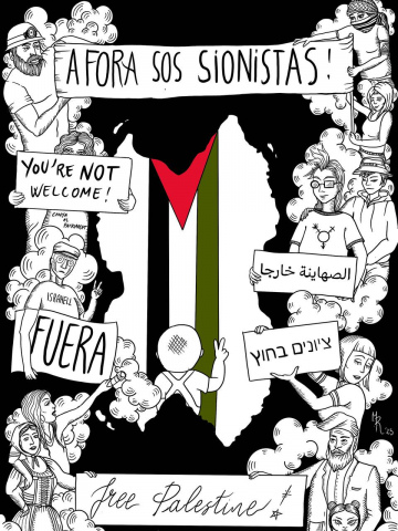Locandina "A fora sos sionistas"