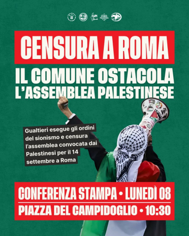 Locandina della conferenza stampa di lunedì 8 settembre