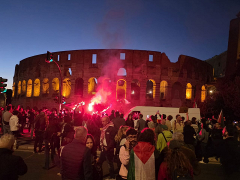 Immagine della manifestazione al Colosseo