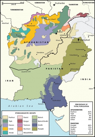 cartina di Afghanistan e Pakistan
