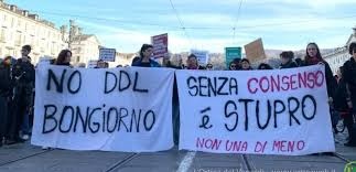 striscione no ddl bongionro 