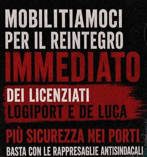 Grafica che chiama alla mobilitazione per il reintegro