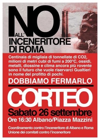 Manifesto corteo contro l'inceneritore