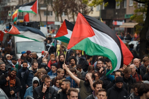 foto di una manifestazione per la palestina 