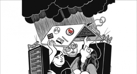 persone si proteggono dalla tempesta con strumenti digitali autogestiti