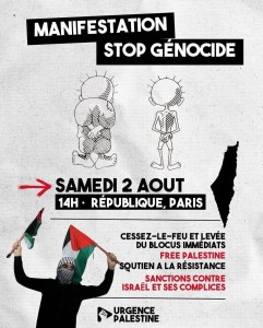 manifesto manifestazione per la palestina a parigi 