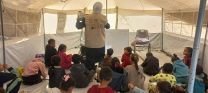 una scuola-tenda a Gaza