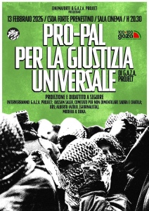 Locandina del documentario "Pro-Pal, per la giustizia universale"