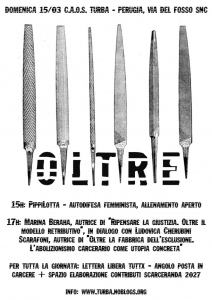 Locandina evento "Oltre" al Turba di Perugia