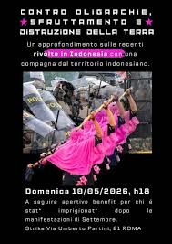Locandina serata "Contro le oligarchie, sfruttamento e distruzione della Terra"