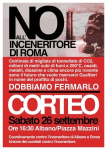 Manifesto corteo contro l'inceneritore