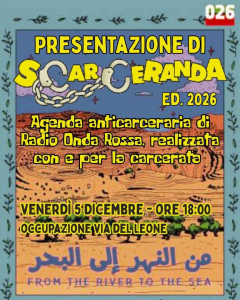 presentazione scarceranda ore 18 all'occupazione di via del leone